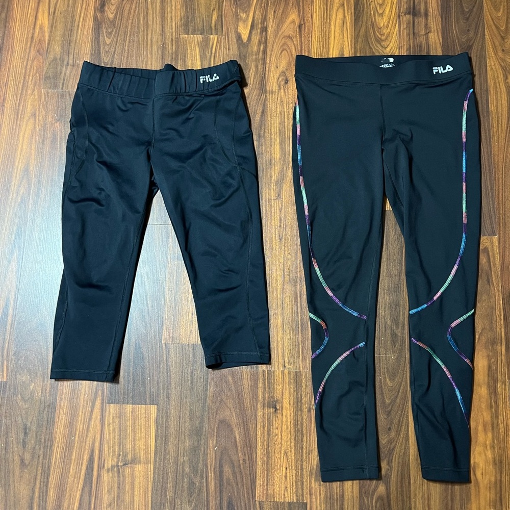 Fila womens Black capris and Multicolor Leggings